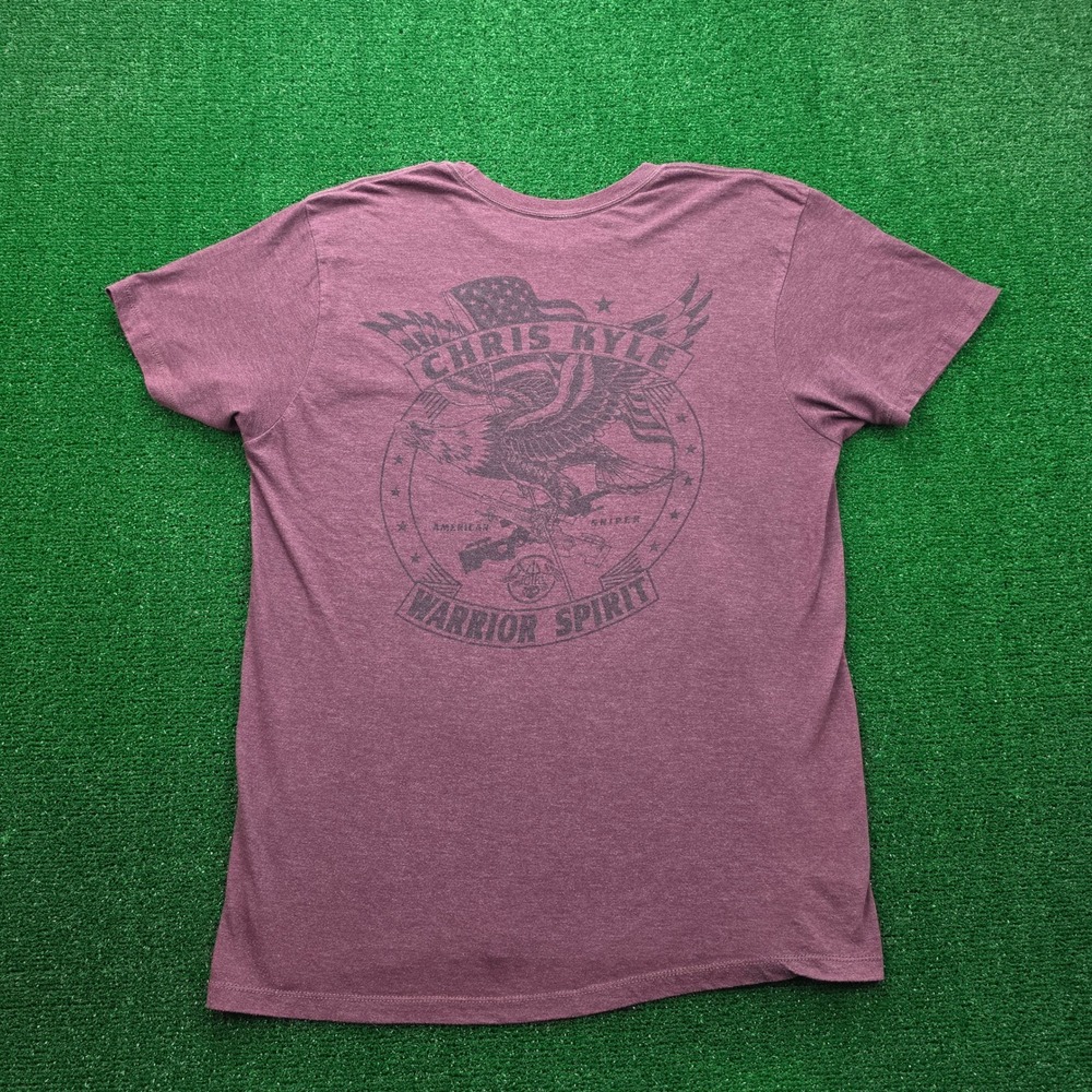 Howitzer Patriot Chris Kyle Warrior Spirit Graphic Tshirt Mens Large Burgundy